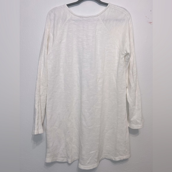 Anthropologie Floreat Macrame Crochet Knit Cotton Long Sleeve Sweater White Sz L - Picture 6 of 6